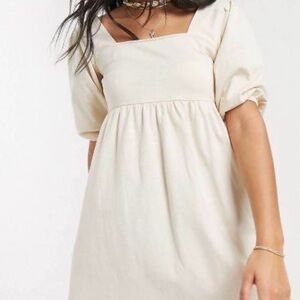 NWT Cream Babydoll Mini Dress